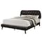 Monarch Specialties Bed, Queen Size, Platform, Bedroom, Frame, Upholstered, Pu Leather Look, Wood Legs, Brown I 5982Q - alternate 1